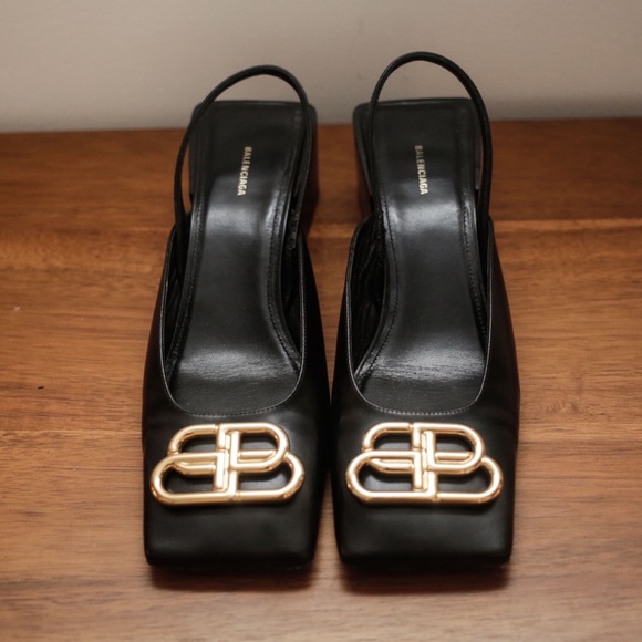 Balenciaga Double Square BB Slingback Pumps - Picture 1 of 5